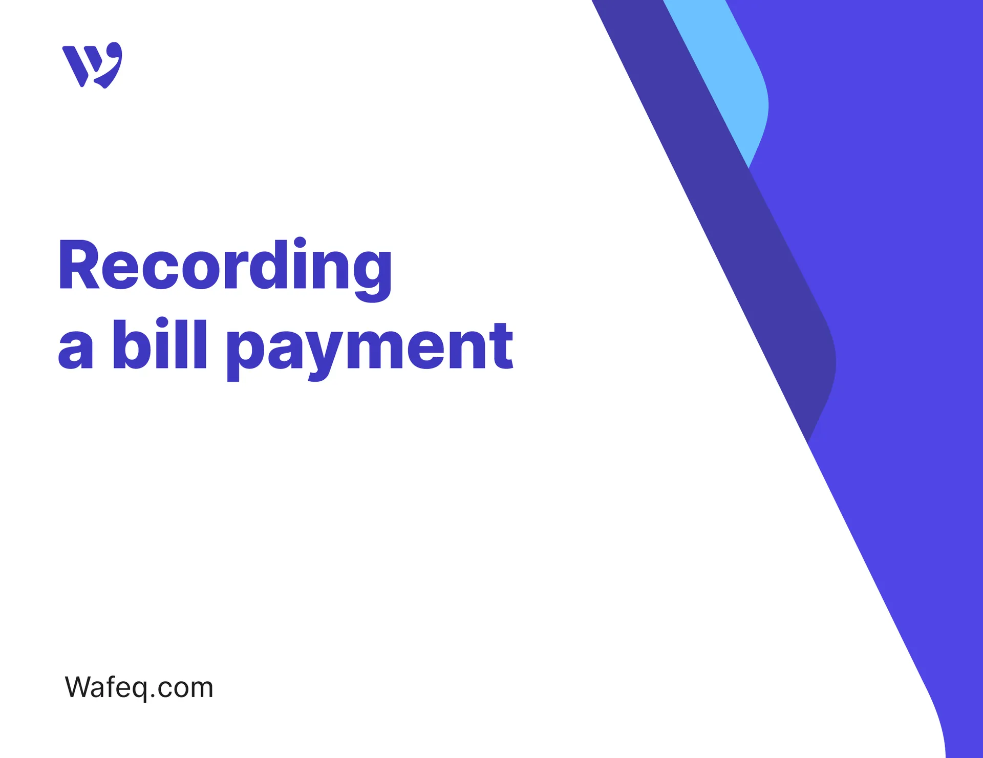 Recording a bill payment
